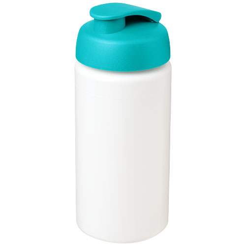 Gourde publicitaire de sport 500ml Baseline® Blanc et Vert eau